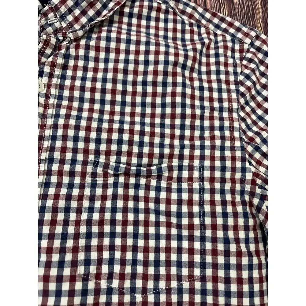 J Crew Slim Untucked Flex Washed Plaid Button Down Shirt Men's Size Medium